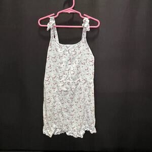 Art Class Sundress Girls 7-8 Years Blue Floral Scoop Neck Strappy Ruffle